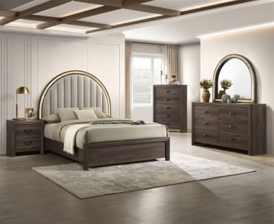 Noreen 6 Piece Bedroom Set in Rich Walnut Finish by Crown Mark - CM-B9285-SET