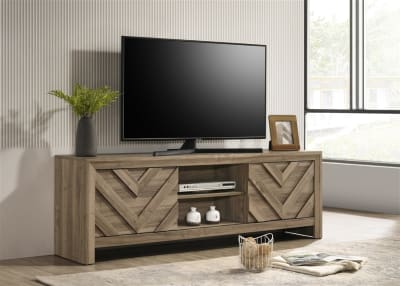 Valor 71 inch TV Console in Light Brown Finish by Crown Mark - CM-B9332-9