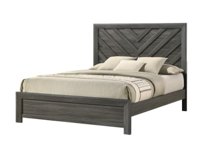 Valor Queen Panel Bed in Grey Finish by Crown Mark - CM-B9335-Q