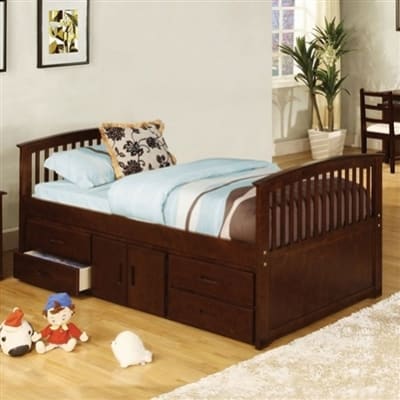 Caballero Full Bed with Drawers in Dark Walnut Finish by Furniture of America - FOA-CM7032F-524-B