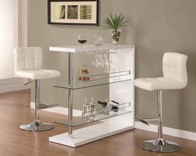 Glossy White Bar Table by Coaster - 100167