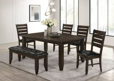Dalila 6 Piece Dining Set in Cappuccino Finish by Coaster - 102721