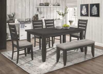 Dalila 6 Piece Dining Set in Dark Grey Finish by Coaster - 102721GRY-6