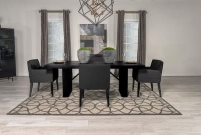 Catherine 5 Piece Dining Set in Black Finish by Coaster - 106251