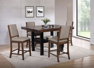 Patterson 5 Piece Counter Height Dining Room Set in Mango Oak Finish by Coaster - COA-108888