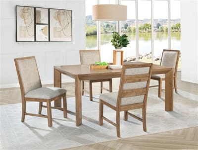 Bruner 5 Piece Rectangular Dining Room Set in Natural Brown Finish by Coaster - COA-109101