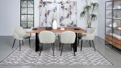 Bradshaw 5 Piece Dining Set in Natural Acacia and Black Finish by Coaster - 115541