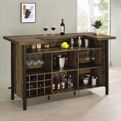 Bar Unit in Rustic Oak Finish by Coaster - 182104
