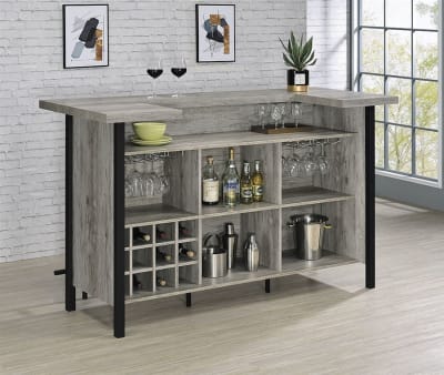 Bar Unit in Grey Driftwood Finish by Coaster - 182105
