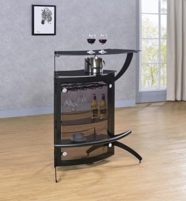 Contemporary Modular Black Metal Bar Unit by Coaster - 182135