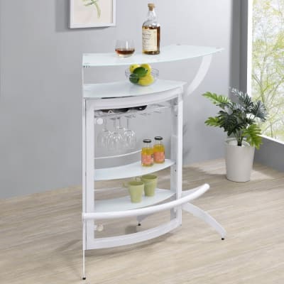 Contemporary Modular White Metal Bar Unit by Coaster - 182136