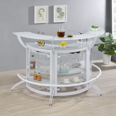 photo of Contemporary Modular 3 Piece White Metal Bar Unit by Coaster - 182136-S3