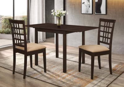 Kelso 3 Piece Dining Set in Cappuccino Finish by Coaster - 190821