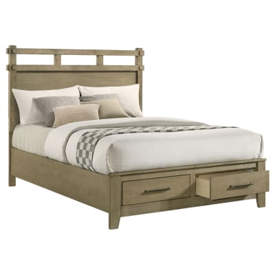 Hazlewood Queen Panel Storage Bed in Vineyard Oak Finish by Coaster - 207530Q