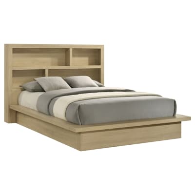 Hendricks Queen Panel Bed in Light Oak Finish by Coaster - 222650Q
