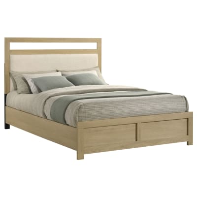 Hendricks Queen Panel Bed in Light Oak Finish by Coaster - 222651Q