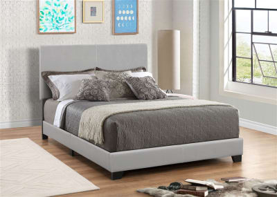 Dorian Upholstered Queen Panel Bed in Grey Finish by Coaster - COA-300763Q