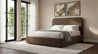 Anders Upholstered Queen Storage Lift Platform Bed in Chocolate Finish by Coaster - 306037CHQ