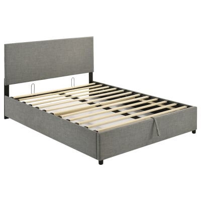 Reeves Upholstered Queen Lift-Top Storage Platform Bed in Grey Finish by Coaster - 315918GRYQ