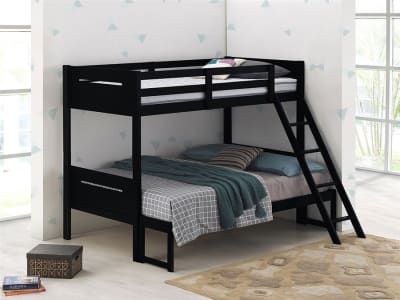 Littleton Twin Full Bunk Bed in Black Finish by Coaster - 405052BLK