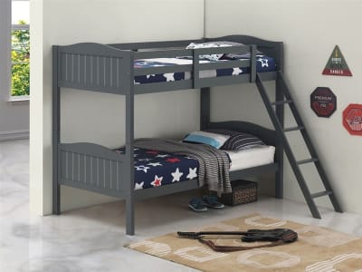 Littleton Twin Twin Bunk Bed in Grey Finish by Coaster - 405053GRY