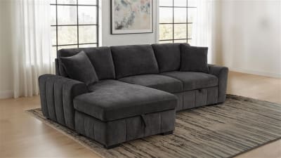 Pastrana Sleeper Sectional Sofa with LAF Chaise in Charcoal Grey Fabric by Coaster - 500349