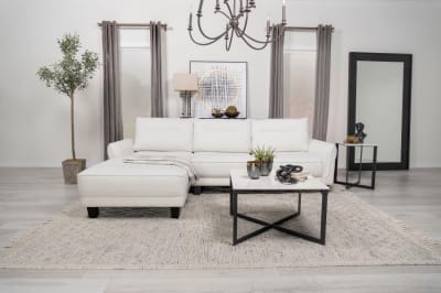 Caspian 2 Piece Sectional Sofa in White Fabric by Coaster - 509550