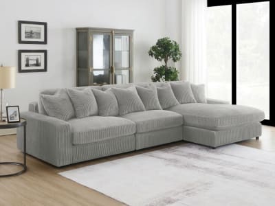 Blaine 3 Piece Reversible Sectional Sofa in Fog Fabric by Coaster - 509900-SET