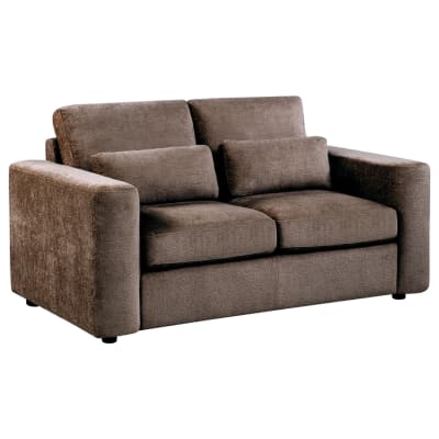 Amador Upholstered Track Arm Loveseat in Chocolate Finish by Coaster - 511235