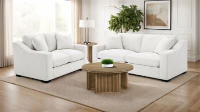 Ashlyn 2 Piece Upholstered Track Arm Sofa Set in Sand Finish by Coaster - 552091-S2