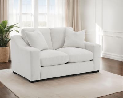 Ashlyn Fabric Upholstered Track Arm Loveseat in Sand Finish by Coaster - 552092