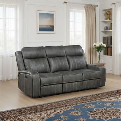 Raelynn Upholstered Motion Reclining Sofa in Grey Finish by Coaster - 603191