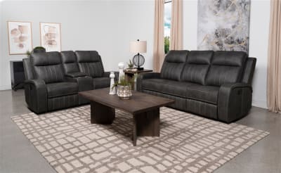 Raelynn 2 Piece Upholstered Reclining Sofa Set in Grey Finish by Coaster - 603191-S2