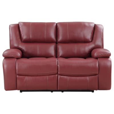 Camila Upholstered Motion Reclining Loveseat in Deep Red by Coaster - COA-610242