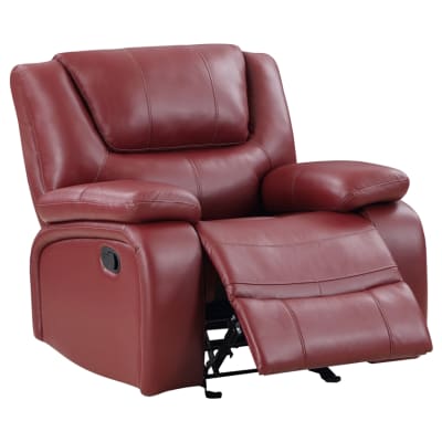 Camila Upholstered Reclining Chair in Deep Red by Coaster - COA-610243