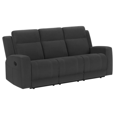 Brentwood Upholstered Motion Reclining Sofa in Charcoal by Coaster - COA-610284