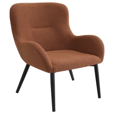 Calvin Upholstered Modern Arm Accent Chair in Rust Fabric and Sandy Black by Coaster - COA-902471