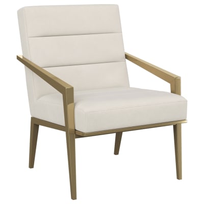 Kirra Upholstered Metal Arm Accent Chair in Cream and Gold Finish by Coaster - COA-903143