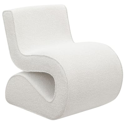 Ronea Boucle Upholstered Armless Curved Chair in Cream by Coaster - COA-903154