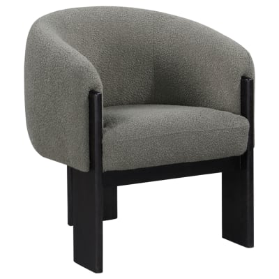 Valdez Boucle Upholstered Barrel Back Accent Chair in Mushroom and Black by Coaster - COA-903166