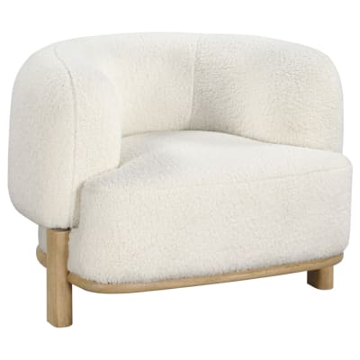 Lawler Upholstered Barrel Back Accent Chair in Ivory and Natural by Coaster - COA-903169