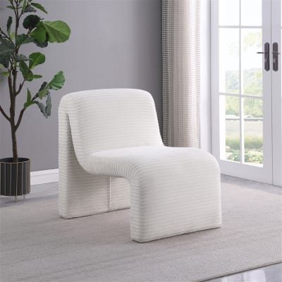 Drayton Upholstered Curved Armless Accent Chair in Ivory by Coaster - COA-907525