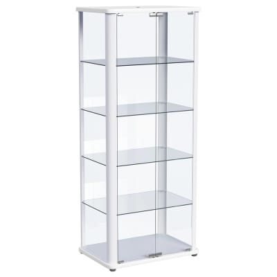 Aero 5-Shelf Display Curio Cabinet w/LED Lighting in White Finish by Coaster - COA-950399