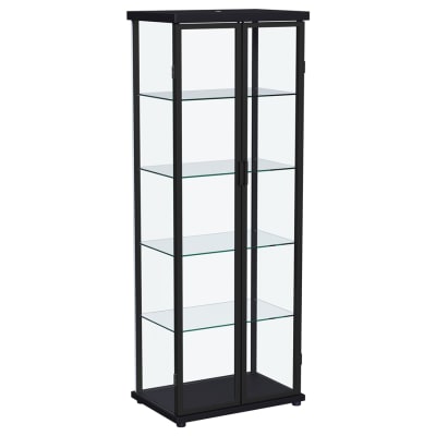 Aero 4-Shelf Display Curio Cabinet w/LED Lighting in Black Finish by Coaster - COA-950400