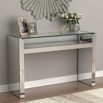 Mirrored Console Table in Silver Finish by Coaster - 951766