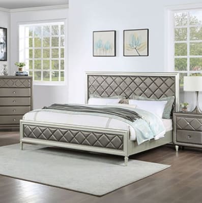 Xandria Bed in Champagne/Warm Gray Finish by Furniture of America - FOA-7224CPN-B