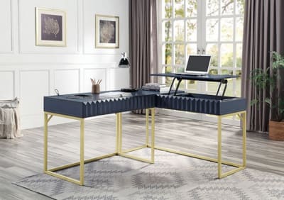 Freiburg Executive Home Office Desk in Antique Blue Finish by Furniture of America - FOA-CM-DK406BL