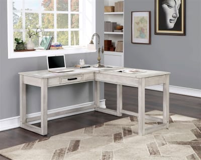 Galarga Executive Home Office Desk in Antique White Finish by Furniture of America - FOA-CM-DK418WH
