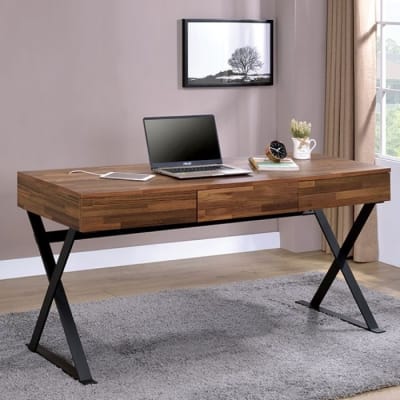 Tensed Executive Home Office Desk in Black Finish by Furniture of America - FOA-CM-DK807