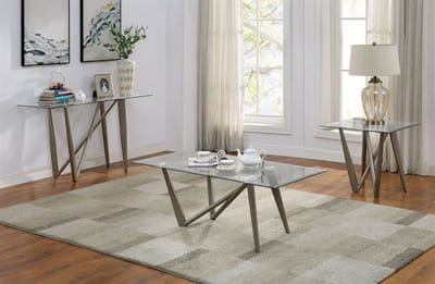Wohlen 2 Piece Occasional Table Set in Champagne by Furniture of America - FOA-CM4510-2PK